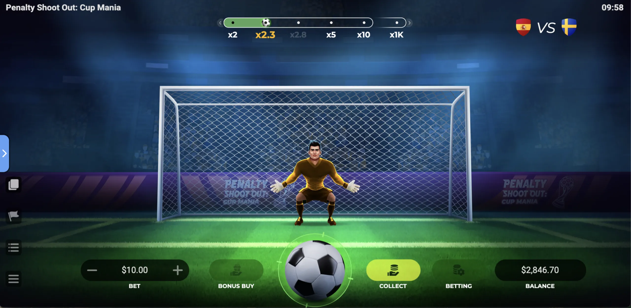 penalty shoot out cup mania — banner principale su Casinolo Casino